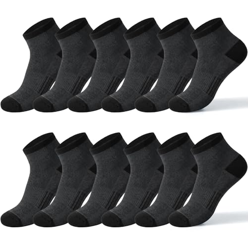 Quoboquo Socken Herren Atmungsaktive Formstabile Quarter Sportsocken Ideale Kurzsocken für Alltag und Fitness 6er Pack 43-46