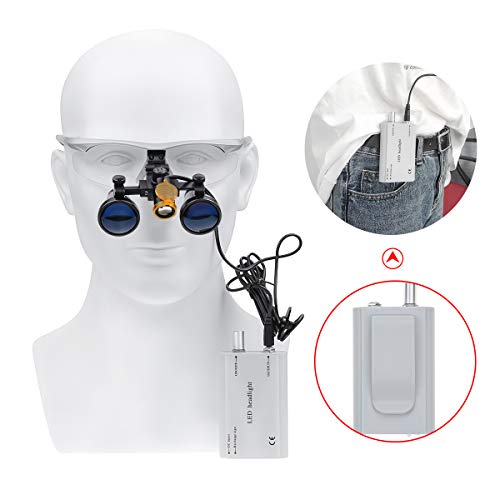 Bonew 3.5X Loupes Head Lamp With Filter Clip-On Type Carry Type + Aluminum Box Dy-004 (Silver) #TOP1