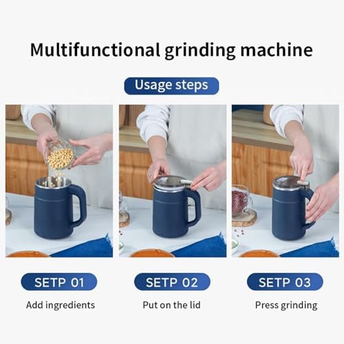 Image of Electric Coffee Spice Grinder Machine Stainless Steel Blade Grinder Coffee Beans Dry Masala Herbs Nuts Grains Compact Multipurpose Kitchen Grinder Home Use (Blue)