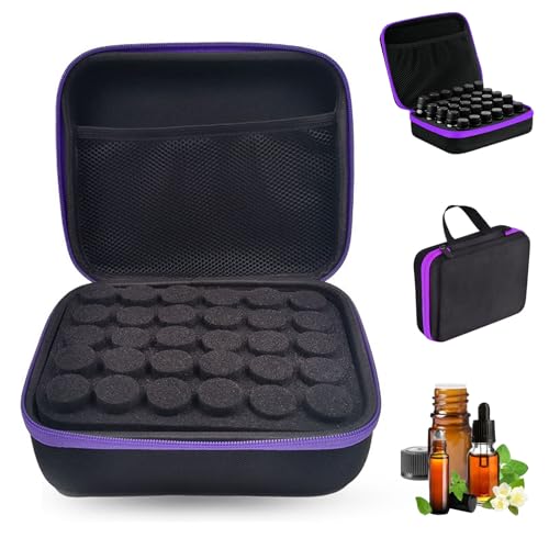 Coffret Rangement Huiles Essentielles, Boîte Rangement Vernis à Ongles, Portable (Violet)