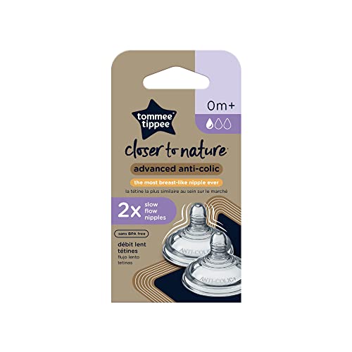 Advanced Anti-Colic Nipples, Slow Flow - 2 Count #TOP5