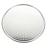 DIYEAH perforierte Backformen Pizzapfanne mit Löchern Pizzapfannen mit Löchern perforierte Pizzapfanne Pizza-Raclette kreppeisen Pizzapfannen für den Ofen Runde Aluminiumpfannen Silber
