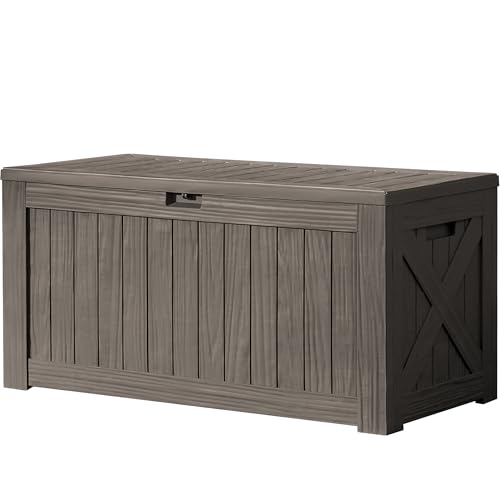 Devoko 120 Gal Deck Box Resin Storage Bench