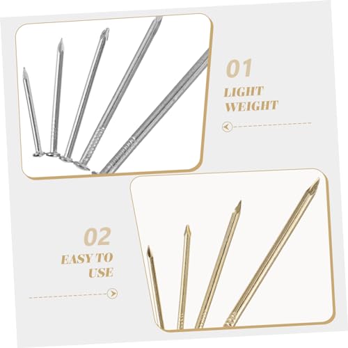 Image of POPETPOP 400pcs Wall Hardware Nails Picture Hooks for Hard Walls Picture Hanging d Rings Hanging Nails Small Nails for Picture Hanging Wall Nails for Hanging Pictures Wood Nails Iron