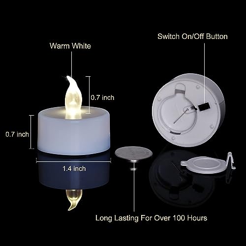 Image of 50 Pack flameless led Tea Lights Candles Warm White Last 200 Hours+ for Mother's Day and Home Decoratioin