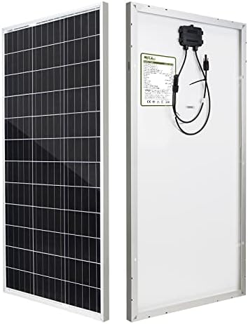 HQST 100 Watt 12V Monocrystalline Solar Panel with Solar Connectors, High Efficiency Module PV Power for Battery Charging Boat, Caravan, RV and Any Other Off Grid Applications