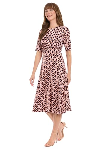 London Times Women's Dresses Inset Waist Midi Dress Career Office Occasion Guest of2