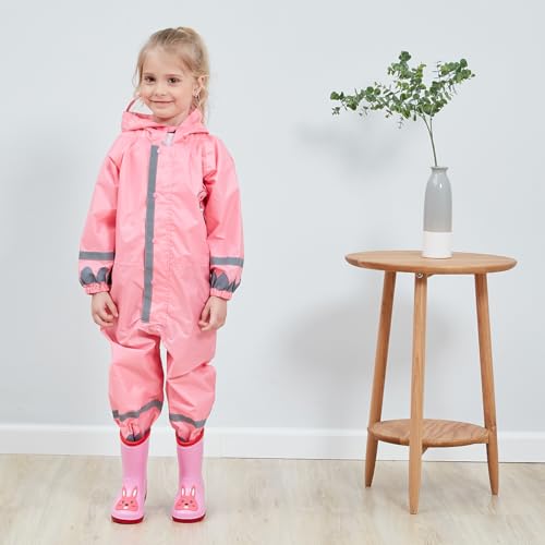 Kids Puddle Suit Girls Boys All in One Waterproof Rainsuit Reusable Raincoat2