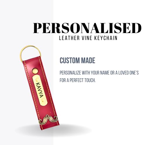 Image of Personalized Leather Keychain | Customised Leather Keychain for Men & Women | Added with Name & Charm