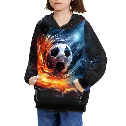 Image of WELLFLYHOM Boys Hooded Sweatshirts Hoodie Pullover Cool Graphic Crewneck Blouses Size 6-16