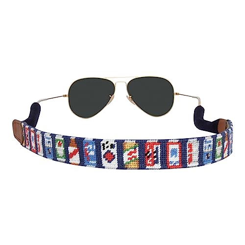 Image of Leather Hand-Stitched Needlepoint Sunglass Strap Retainer