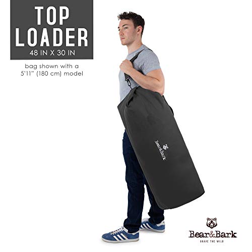 Top Load Duffle Bag - Black 48X30" - 110.7L - Extra Large Canvas Military And Army Cargo Style Carryall Duffel For Men And Woman – College Student, Backpacking, Travel And Storage Shoulder Bag #TOP5