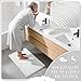 Yimobra Bathroom Rugs Non Slip Washable 32x20 Inch - Ultra Soft Absorbent Chenille Bath Mat, Quick Dry Shaggy Floor Carpet for Tub Shower, White Home Decor Accessories