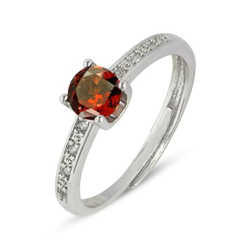 Image of Reiki Crystal Products Natural Original AAA Adjustable Gomed Ring Garnet Ring Hessonite Ring Genuine Gemstone Ring for Women Girls
