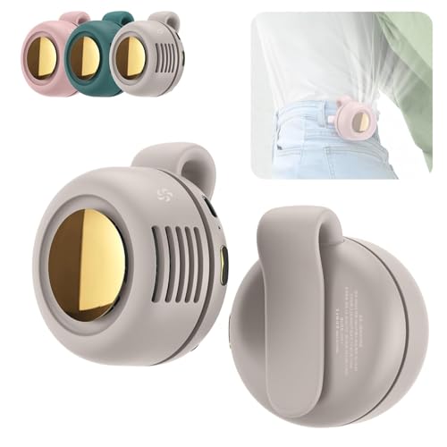 Image of Portable Silent Mini Bladeless Fan Clip On, Mini Fan With Clip, 2025 New Adjustable 3-Speed Suspended Waist Fans, For Outdoor & Travel & Office, Travel Accessories, Gift (White)