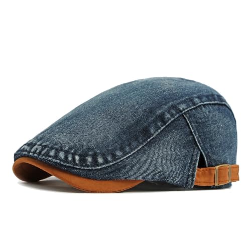 Image of Cotton Newsboy Cap,Breathable Ivy Gatsby Cabbie Beret Hat for Men's Women Driving Hunting Golf
