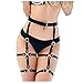 Produktbild keland Frauen-Stil übertrieben Taille Bein Kunstleder Strumpfband Erotische Persönlichkeit Körperschmuck Harness (Schwarz 4)