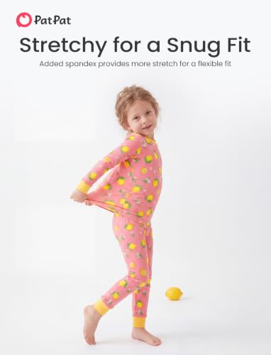 Image of PATPAT Toddler & Kids Pajama Sets with Bamboo Viscose, Snug Fit Pjs for Girls, All-Season Comfort Sleepwear, Ages 2-12 Years