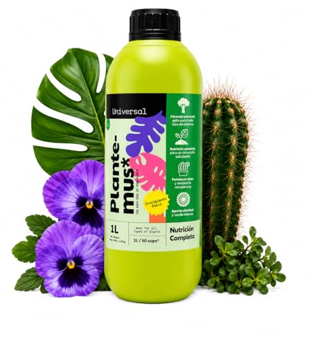 PLANTEMUS Fertilizante Plantas Verdes Universal Líquido, Bonsai, Cactus, Suculentas para Interior y Exterior. Abono Calidad Profesional 1 L