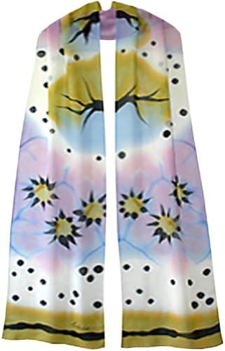 ULRIKE ~ A fantasy botanical of sky blue, pink and violet with a golden olive