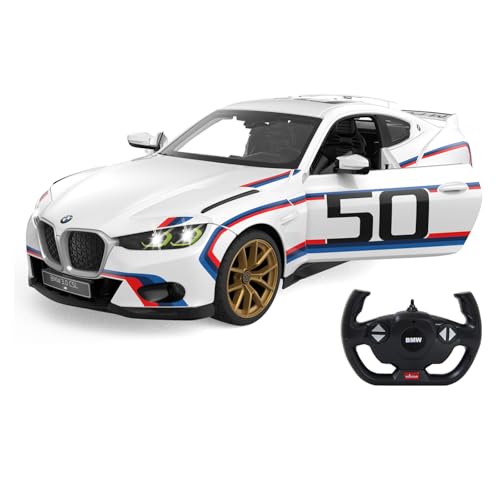 Voiture RC BMW 3.0 CSL Jamara blanche 1/14 pour piloter sans interférence 2,4 GHz