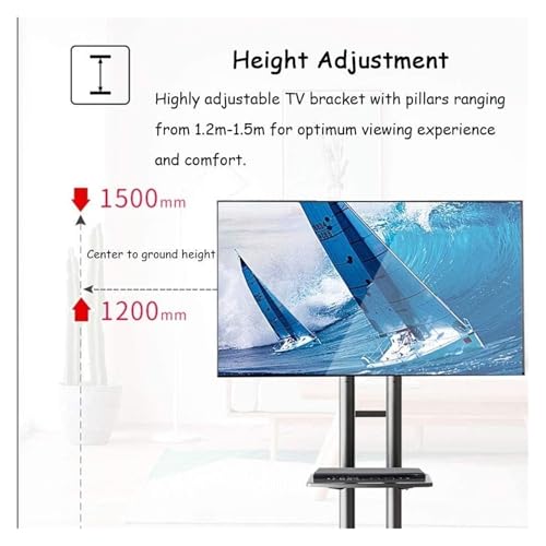 Soporte móvil para TV universal blanco de 32 a 65 pulgadas miniatura 3