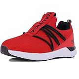 Nautica Kids Youth Sneaker Athletic Slip-On Bungee Running Tennis Shoes Boy - Girl Little Kid-Big Kid-Benton Boys-Red Black Size-1