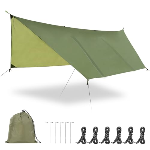 FIRINER Hammock Rain Fly Tent Tarp (11x9ft) Large Ultralight Camping Tarps Waterproof Portable...