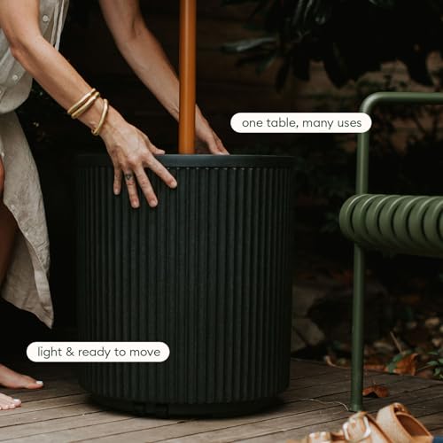 Image of Veradek Umbrella Side Table - Outdoor Patio Table with Umbrella Hole
