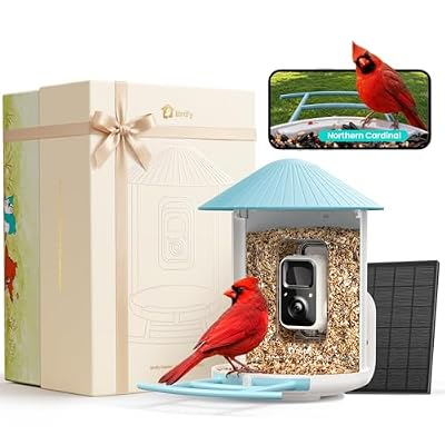 Birdfy Bird Feeder with 2K AI Camera, Solar Powered, Trending Gift Idea for Mom, Dad & Bird-Lover, Wireless Smart Birdwatching with Auto-Record Videos & Notify, Great for Backyard & Outdoor Use