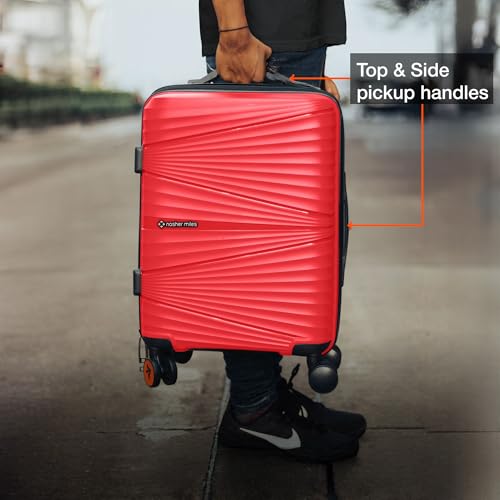 Image of Nasher Miles Mumbai Hard-Sided Polypropylene Luggage Set of 2 | 65cm & 75cm | 8 Wheels Medium & Large Trolley Bag for Travel | Suitcase (Red)