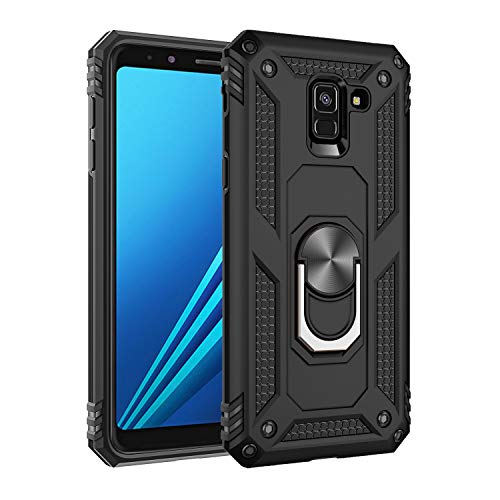 BestST Funda para Samsung Galaxy A8 2018/A530F Armor Carcasa con 360 Anillo iman Soporte Hard PC y Silicona TPU Bumper antigolpes Fundas Carcasas Case para Samsung A8 2018/A530F