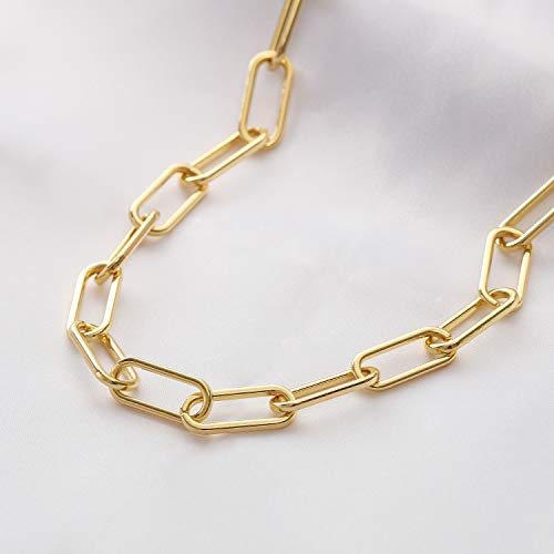 Reoxvo 14K Gold Plated Chunky Chain Necklaces For Women Paperclip Chain Link Necklace For Women Trendy Jewelry #TOP5