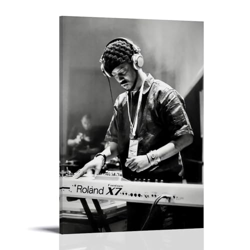 YSGRINNM Madlib & His Roland Fantom X7 Poster, Wandkunst, Leinwand, ästhetisches Poster, moderne Kunst, Gemälde, Dekoration für Wohnzimmer, Schlafzimmer, elegantes Poster, 20 x 30 cm, Rahmenstil