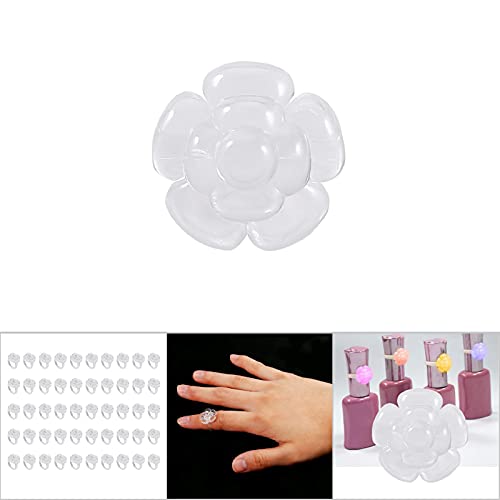YEmirth Anel de exibição de unhas, 50 peças de anel de flor de borboleta reutilizável, elegante e du