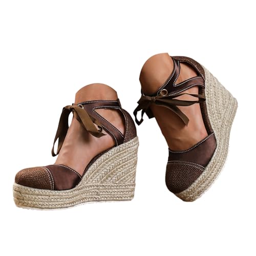 Espadrilles compensées femme avec semelle corde et lacet cheville