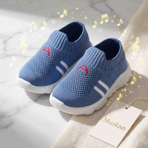 Image of Infant Shoes for Baby Boys & Girls | Musical Sound Walking Shoes | First Walker Shoes for Toddlers | Lightweight Breathable Knit Sneakers | Soft Sole Comfortable Slip On Shoes for Newborns, Babies & Kids