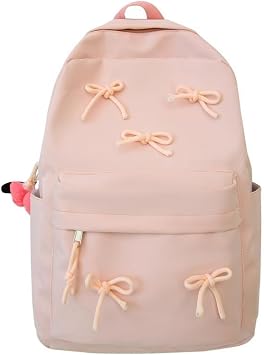 2025 Trendy Cute Bowknot Backpack for Women Laptop Daypack Y2k Preppy Aesthetic Backpack Kawaii Coquette Backpack, Pink