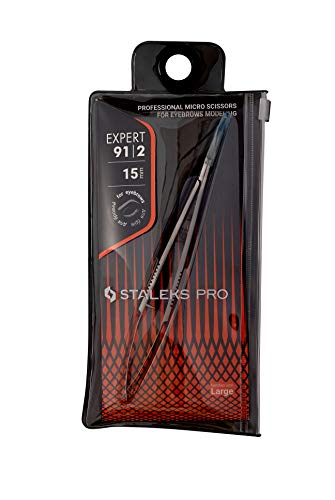 STALEKS Pro Expert Forbici professionali per modellare sopracciglia, lame lame 15 mm di affilatura manuale SE-91/2