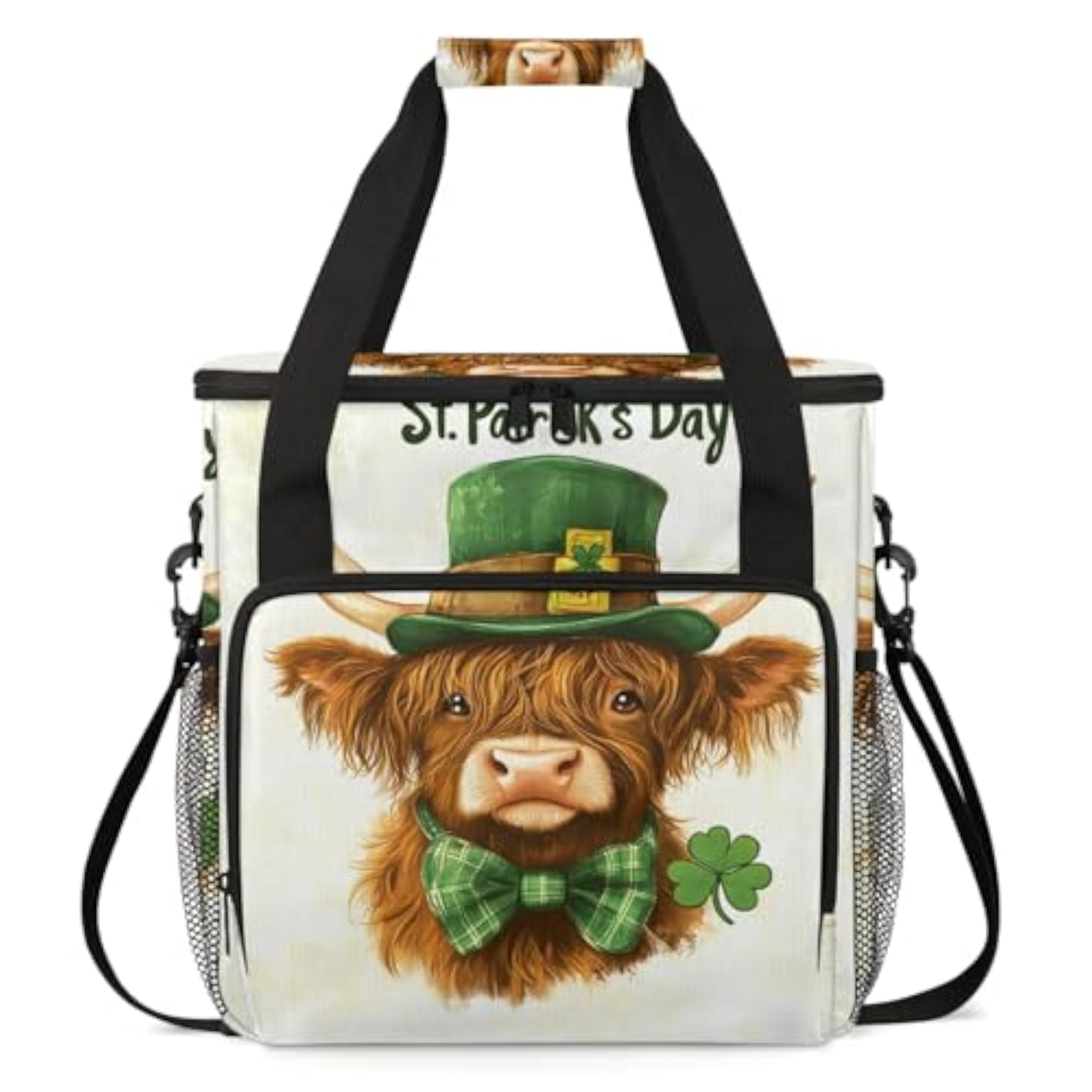 Highland Cow St. Patrick's Day Coffee Maker Carrying Bag, Insulated