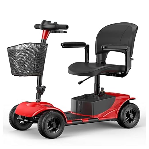 ENGWE 4 Wheel Powered Mobility Scooters,Electric Power Mobile Wheelchair for Seniors & Adults, Compact Duty Travel Scooter,with Dual Battery and Basket,Foldable seat and Joystick