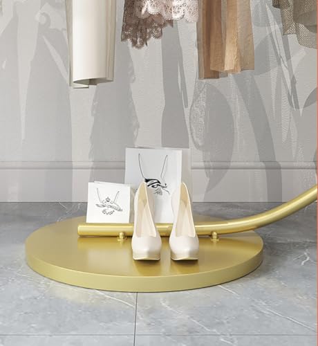 Portant à vêtements en C luxueux doré pour showroom