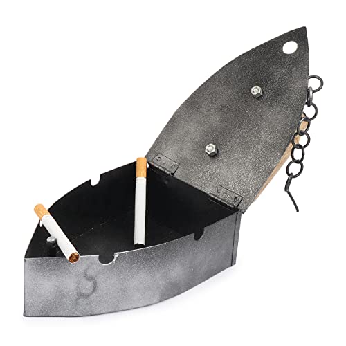 Image of Metal Iron shaped Oldcharm Ashtray (Multicolor)