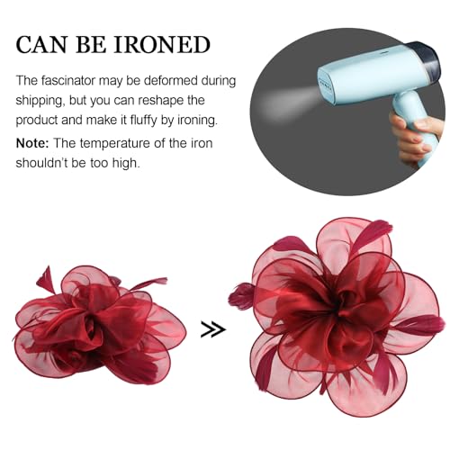 Image of DRESHOW Fascinators Hat Tea Party Headwear Ribbons Feathers on a Headband and a Clip for Women