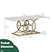 GiftGo Rustic Coffee Table with Storage Modern 3 Tier Center Living Room Table Faux Marble Wooden Rectangle Cocktail Tea Table for Office Bedroom Elegant Full Moon Design (White Gold, L-47)