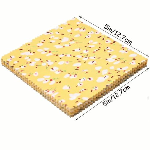 Tissu à fleurs jaunes pré-découpé évitant les erreurs de patchwork