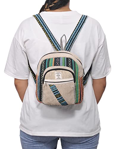 THE-COLLECTION-ROYAL-Himalayan-Hemp-and-Cotton-Boho-Bohemian-Hippie-Bag-Purse-Eco-Friendly-Mini-Daypack-Backpack