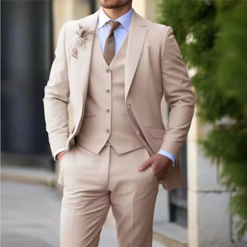 Men's 3 Piece Suit Slim Fit Suits Two Button Blazer Vest Pants Formal Wedding Prom Business Suits3