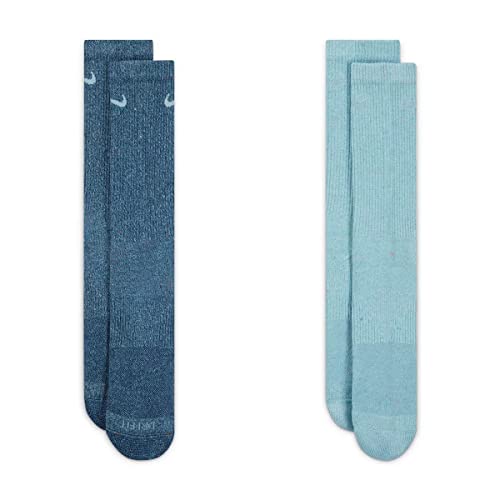 Nike Men`s Everyday Plus Cushioned Training Crew Socks 2 Pairs (Multi(DQ7699-903)/B, Large)