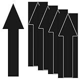M METERXITY 4-Pack Arrow Sticker, 12 x 4 Inch/ 300 x 90 mm PVC Waterproof Self-Adhesive Directional Arrows Removable Directional Floor Decal Stickers for Wall Marking/Road Sign [Black]